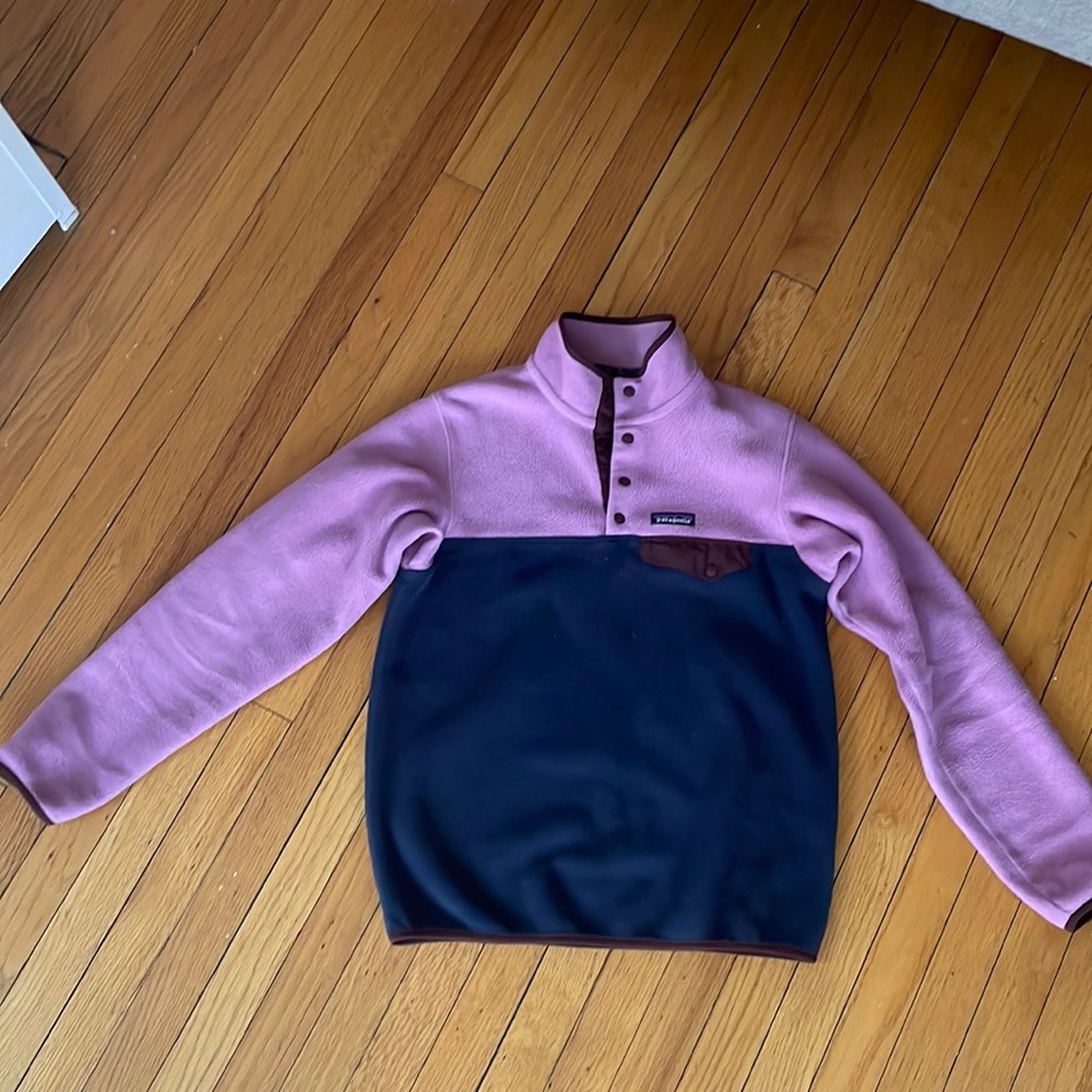 Purple / Navy Patagonia 1/4 Fleece Pullover